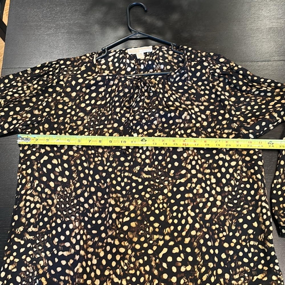 MICHAEL MICHAEL KORS animal print long sleeve blowers front tie L - Picture 6 of 8